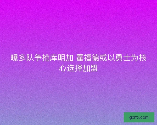 曝多队争抢库明加 霍福德或以勇士为核心选择加盟