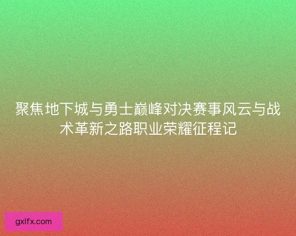 聚焦地下城与勇士巅峰对决赛事风云与战术革新之路职业荣耀征程记