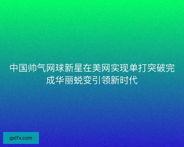 中国帅气网球新星在美网实现单打突破完成华丽蜕变引领新时代