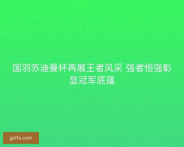 国羽苏迪曼杯再展王者风采 强者恒强彰显冠军底蕴